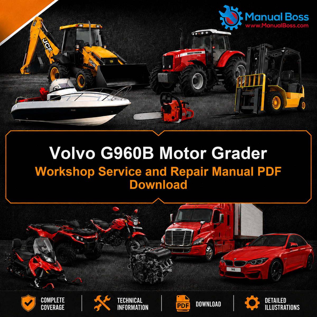 Volvo G960B Motor Grader Workshop Service and Repair Manual PDF Download