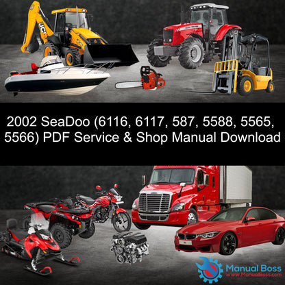 2002 SeaDoo (6116, 6117, 587, 5588, 5565, 5566) PDF Service & Shop Manual Download Default Title