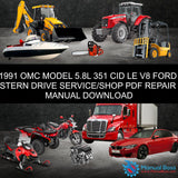 1991 OMC MODEL 5.8L 351 CID LE V8 FORD STERN DRIVE SERVICE/SHOP PDF REPAIR MANUAL DOWNLOAD Default Title