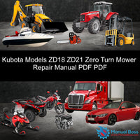 Kubota Models ZD18 ZD21 Zero Turn Mower Repair Manual PDF PDF Default Title