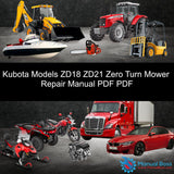 Kubota Models ZD18 ZD21 Zero Turn Mower Repair Manual PDF PDF Default Title