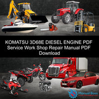 KOMATSU 3D68E DIESEL ENGINE PDF Service Work Shop Repair Manual PDF Download Default Title