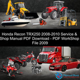 Honda Recon TRX250 2008-2010 Service & Shop Manual PDF Download - PDF WorkShop File 2009 Default Title