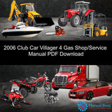 2006 Club Car Villager 4 Gas Shop/Service Manual PDF Download Default Title