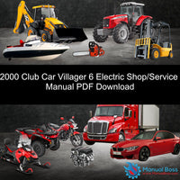 2000 Club Car Villager 6 Electric Shop/Service Manual PDF Download Default Title